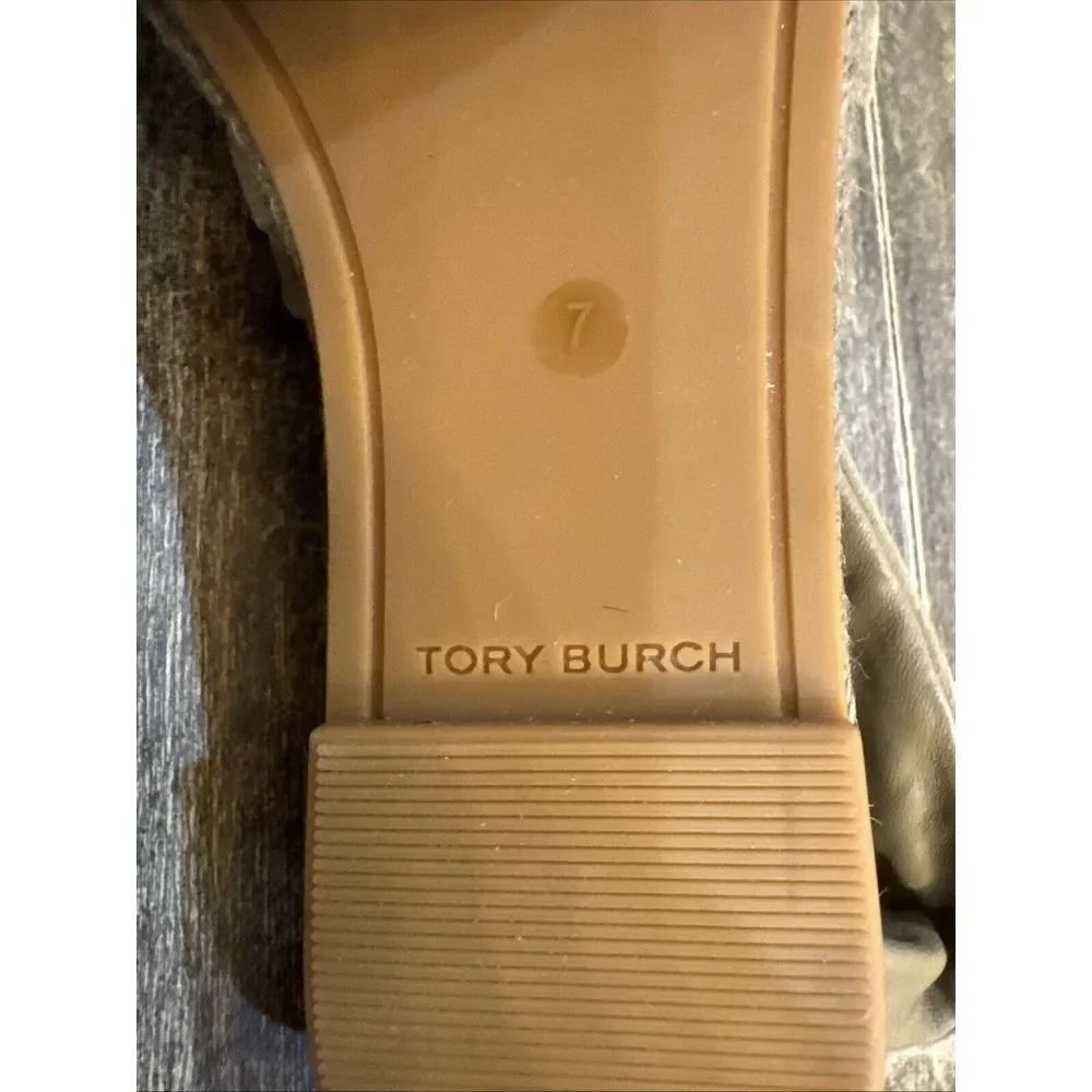 TORY BURCH SLING BACK SUEDE ESPADRILLE‎ SANDALS Colir Leccio SIZE 7 Boho Ruched